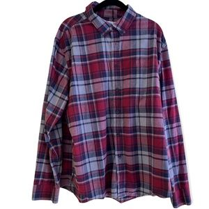 Goodfellow & Co Red and Grey Plaid "Northrop" Shirt Standard Length XL
